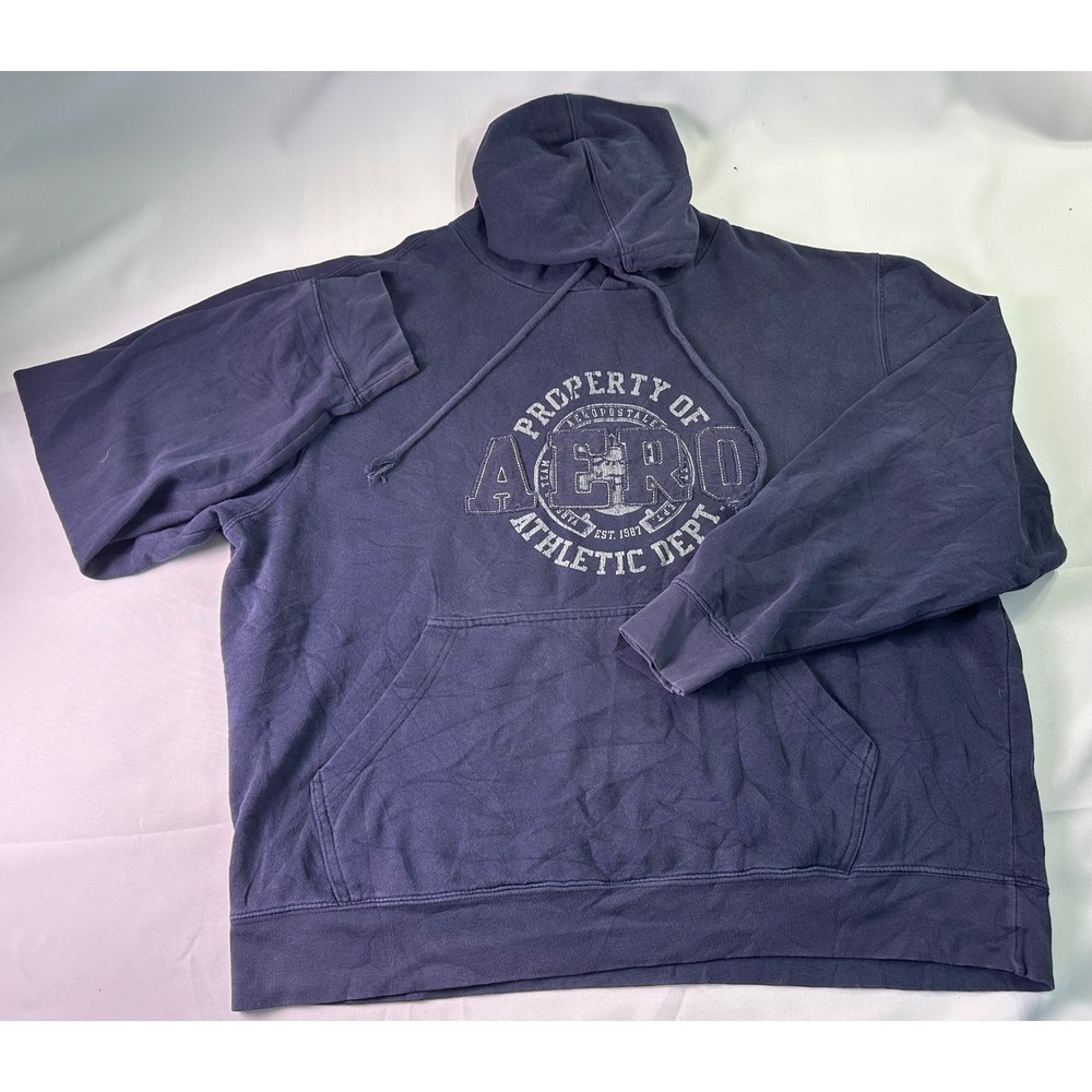 Y2K Aéropostale XL Hoodie NAVY Blue "Property of AERO" Athletic Dept‎ Pullover